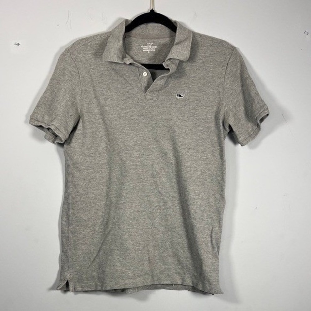 Vineyard Vines Kids Classic Cotton Heather Gray Heritage Polo Shirt Boys Size XL